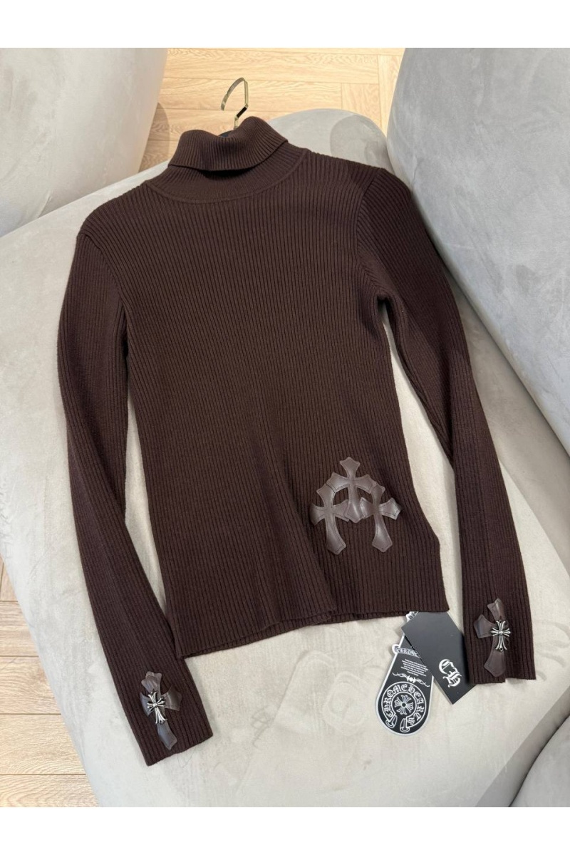 Chrome Hearts Женская мягкая водолазка premium - Brown