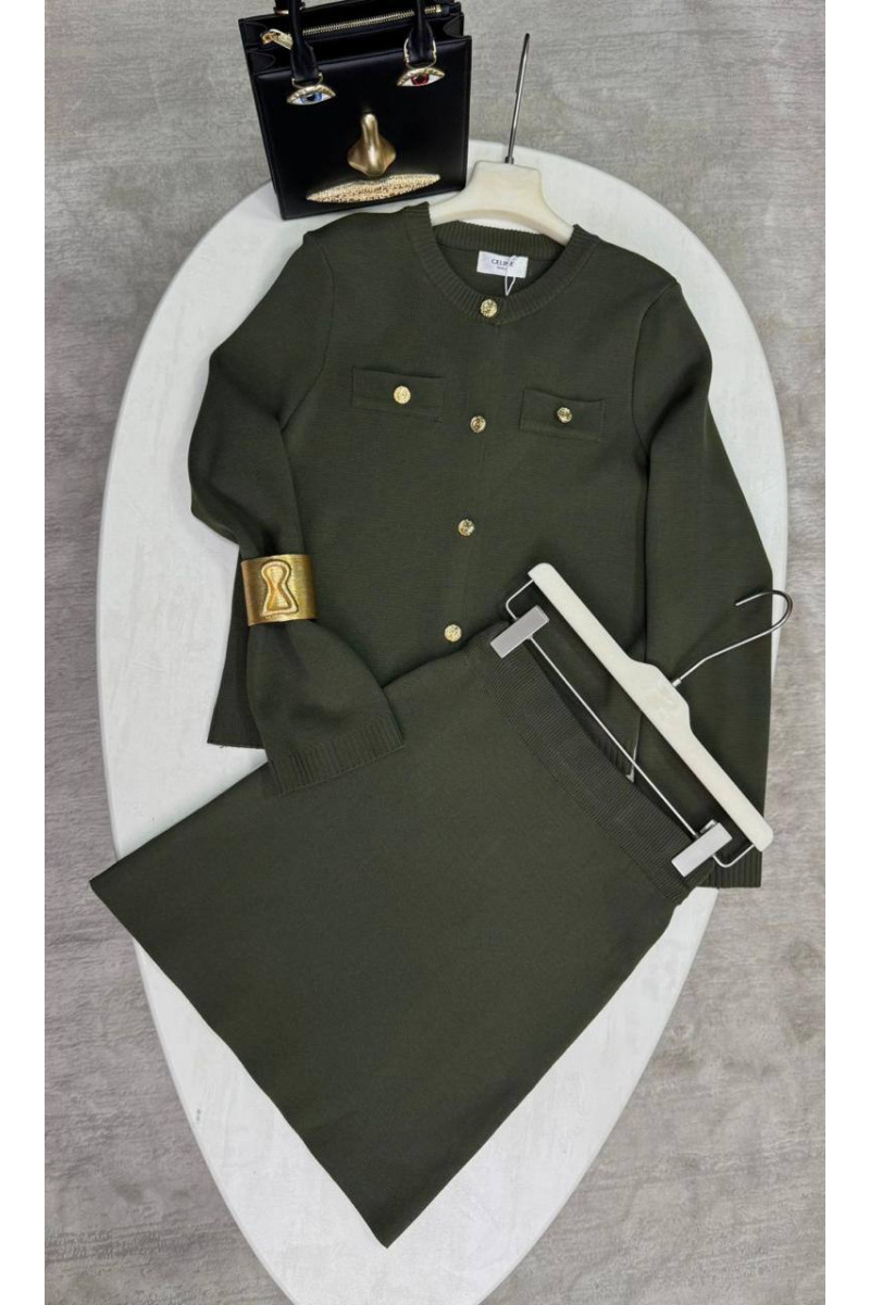 Celine Женский костюм двойка premium - Khaki