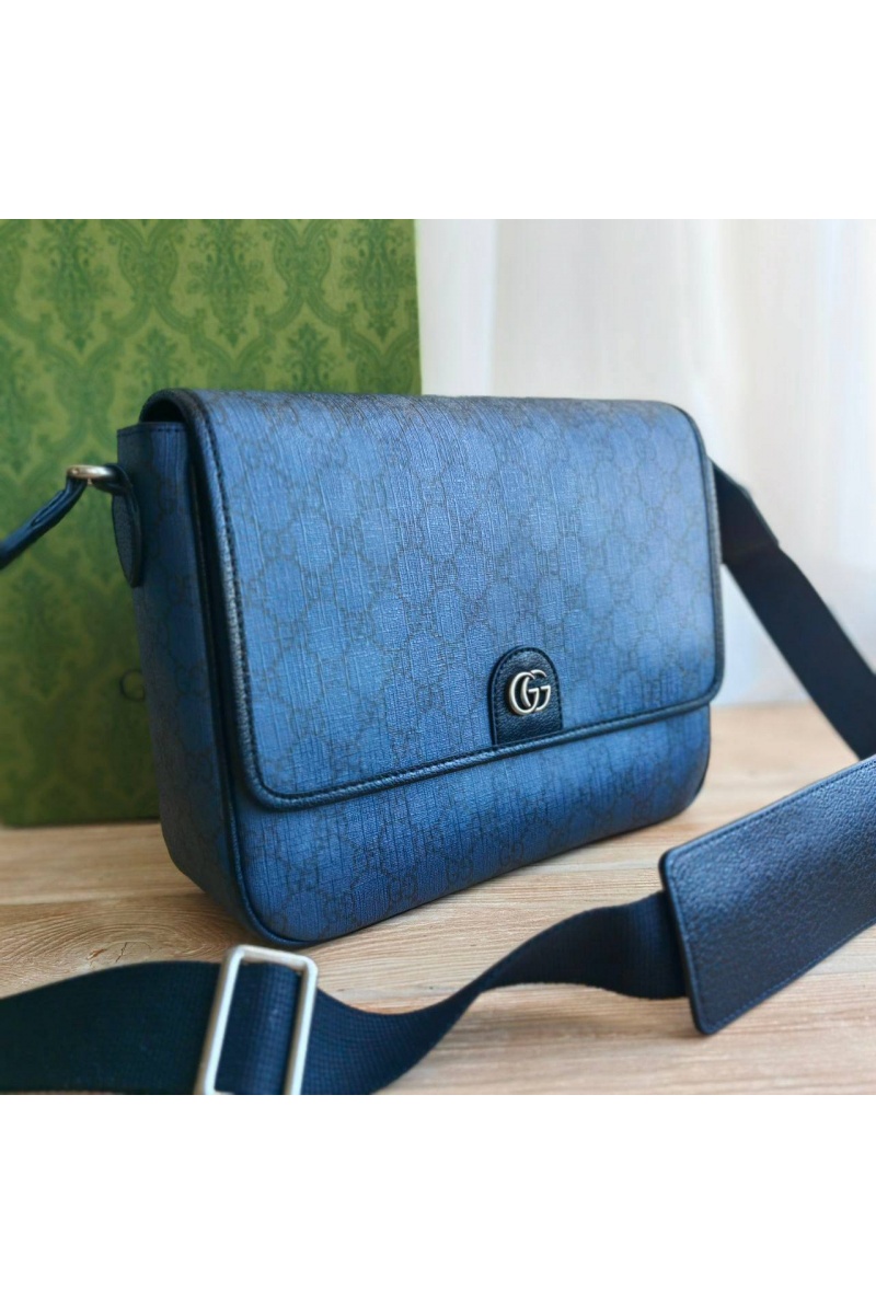 Gucci Мужская кожаная сумка-мессенджер Ophidia 25x20 см