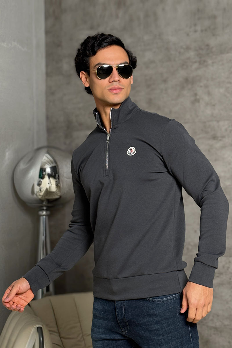 Moncler Мужской джемпер logo-patch - Grey