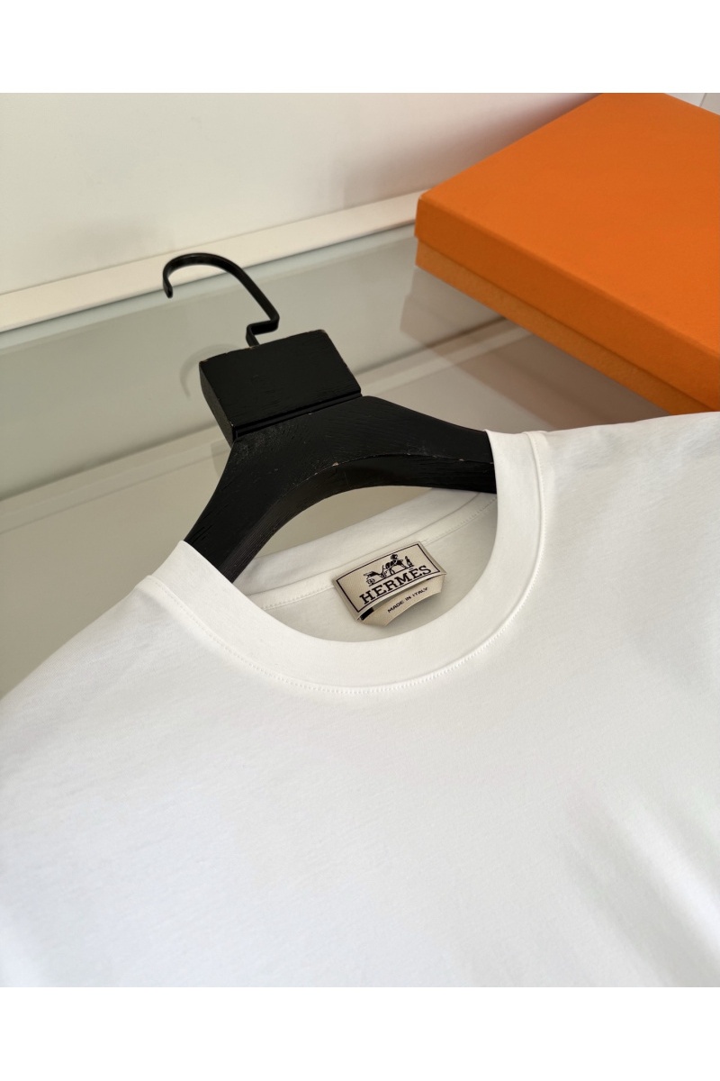Hermes Мужская белая футболка premium
