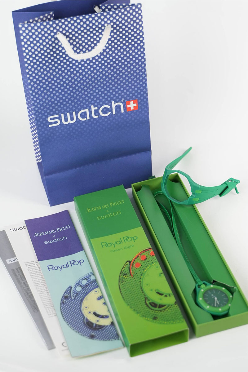 Designer Clothing Часы Audemars Piguet x Swatch "Royal Pop" Green Eight premium