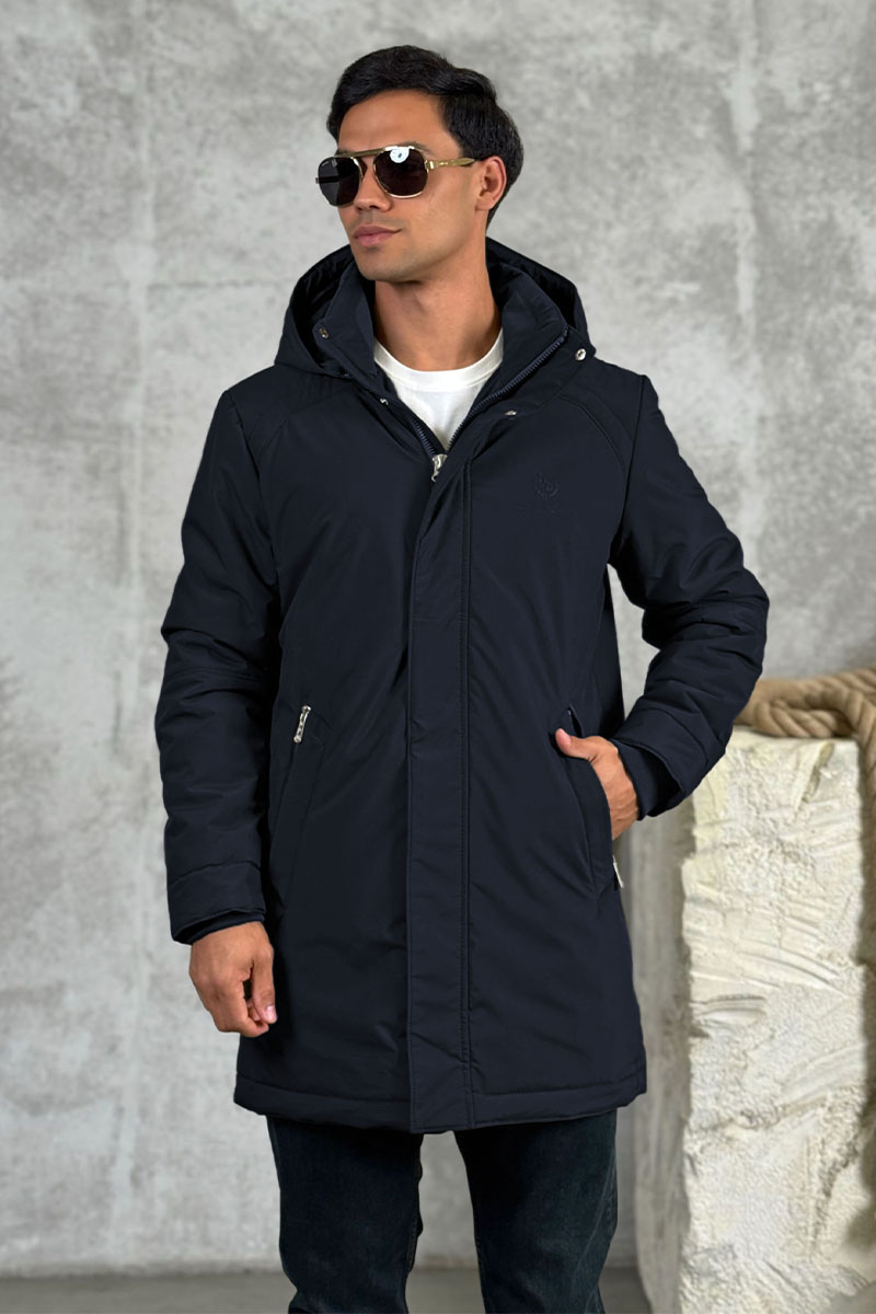 Loro Piana Парка тёмно-синего цвета logo-patch 