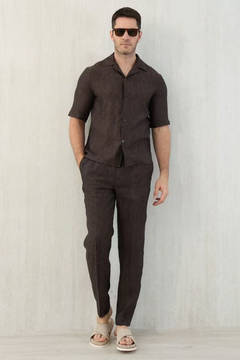 Designer Льняные брюки Premium - Brown