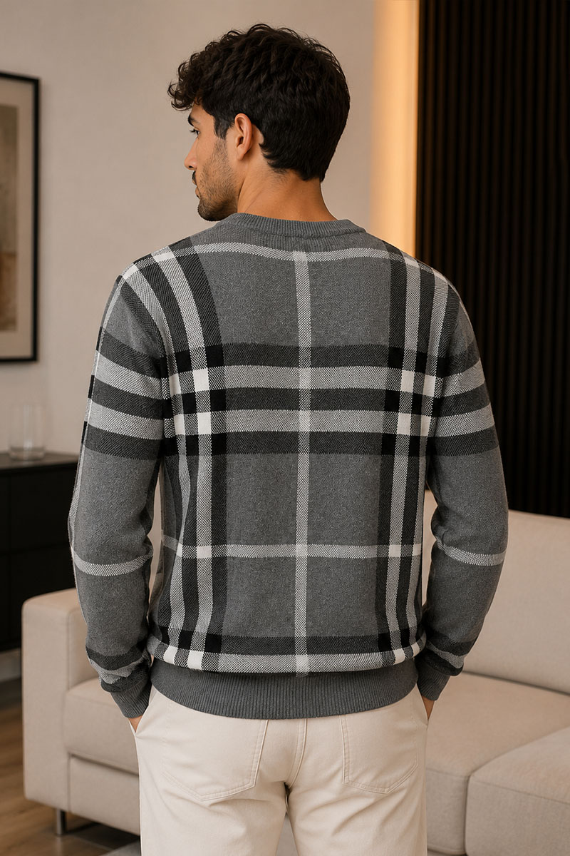 Burberry Мужская серая кофта check pattern 