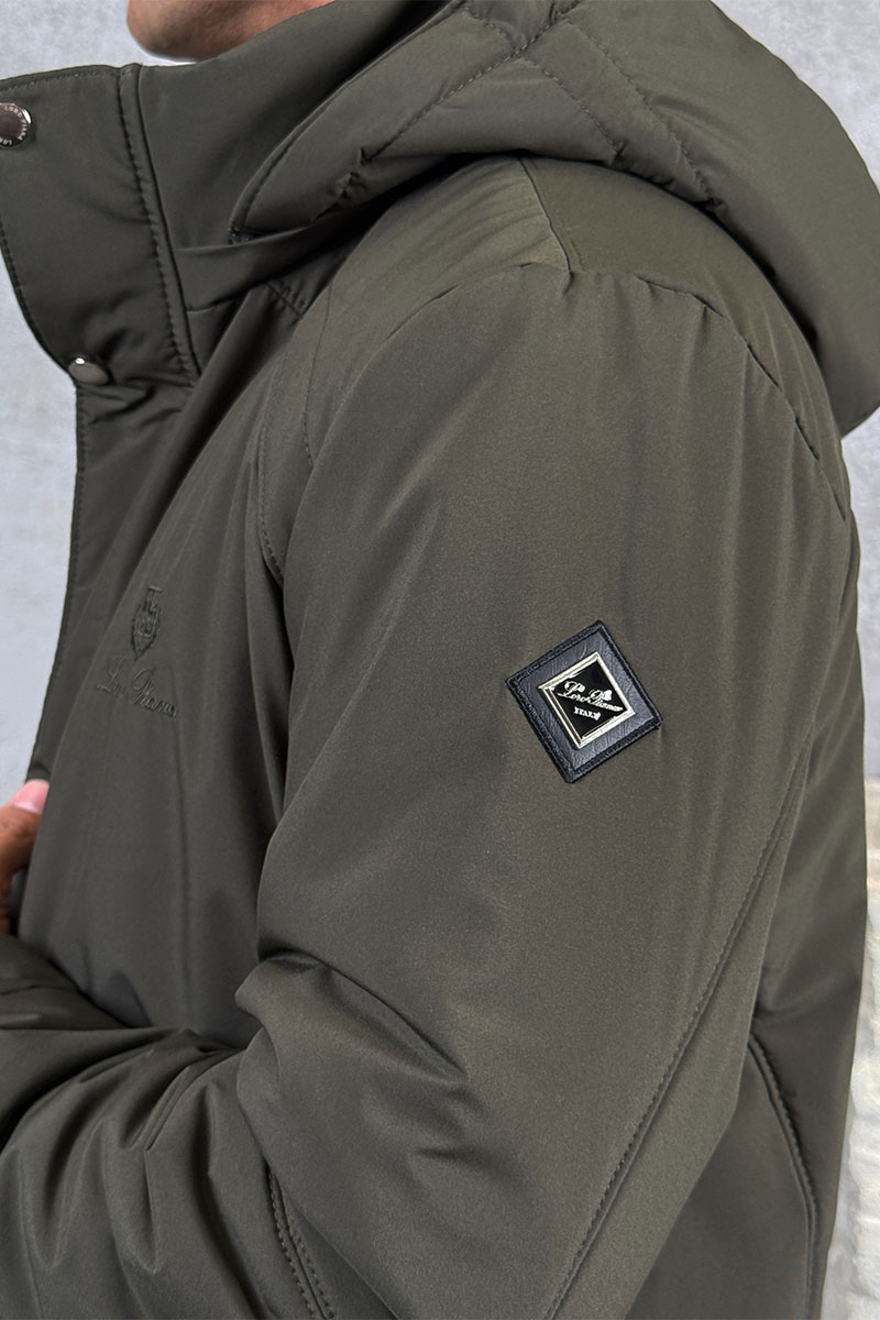 Loro Piana Парка цвета хаки logo-patch