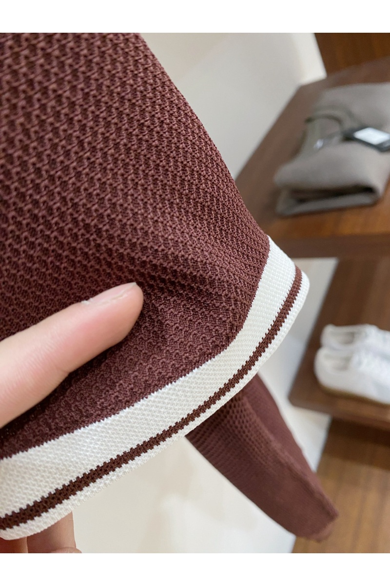 Kiton Мужское коричневое поло premium