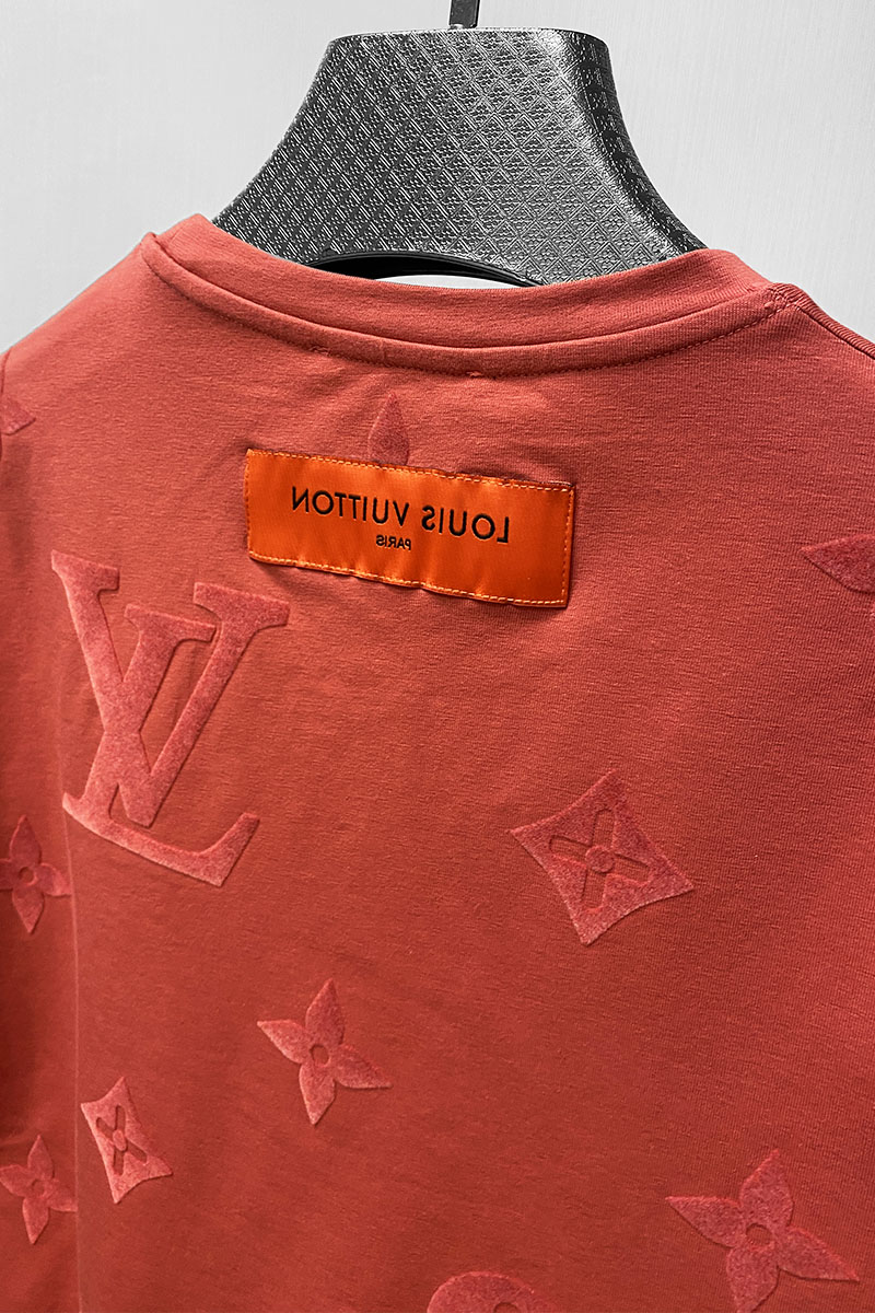 Lоuis Vuittоn Рыжая мужская футболка Monogram All-over