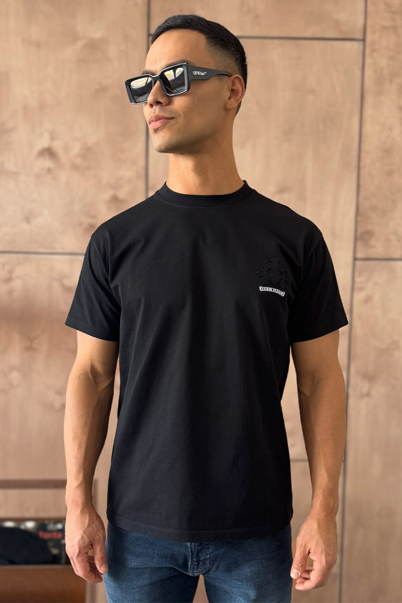 Designer Clothing Чёрная оверсайз футболка Gothic logo