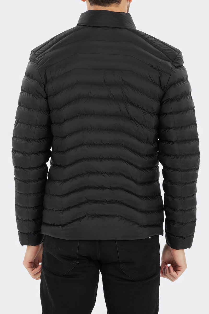 Moncler Мужская чёрная куртка logo-patch