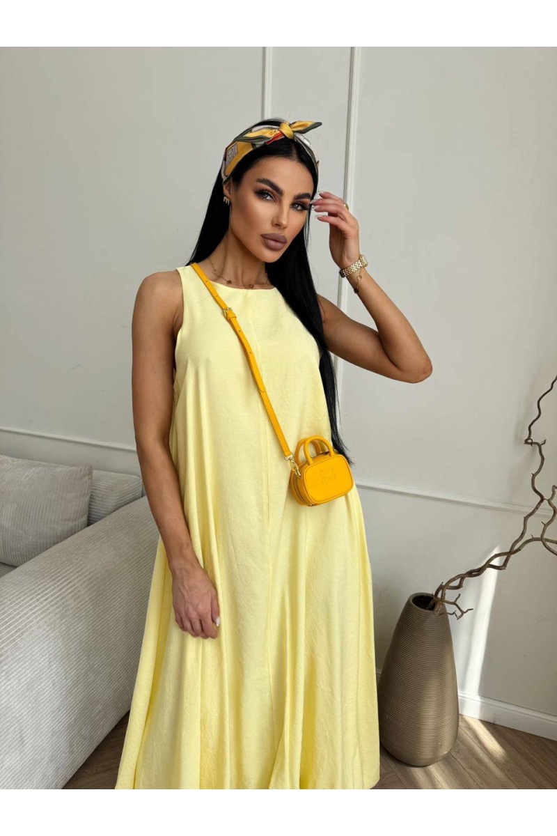 MIU MIU Женское жёлтое платье 