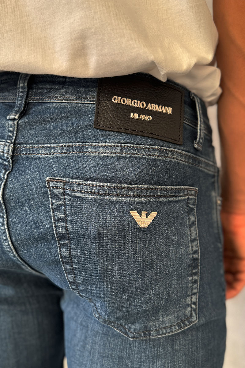 Emporio Armani EA7 Мужские джинсы синего цвета regular fit