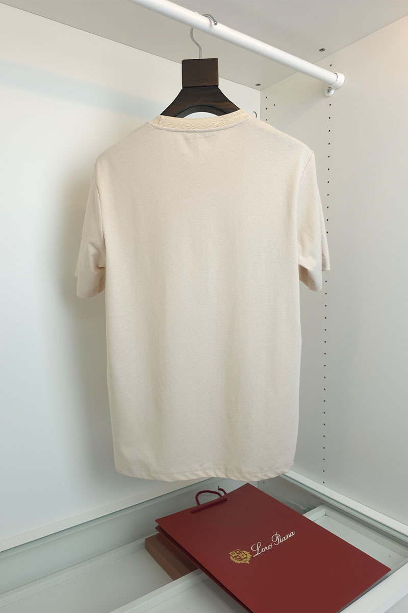 Loro Piana Мужская бежевая футболка premium