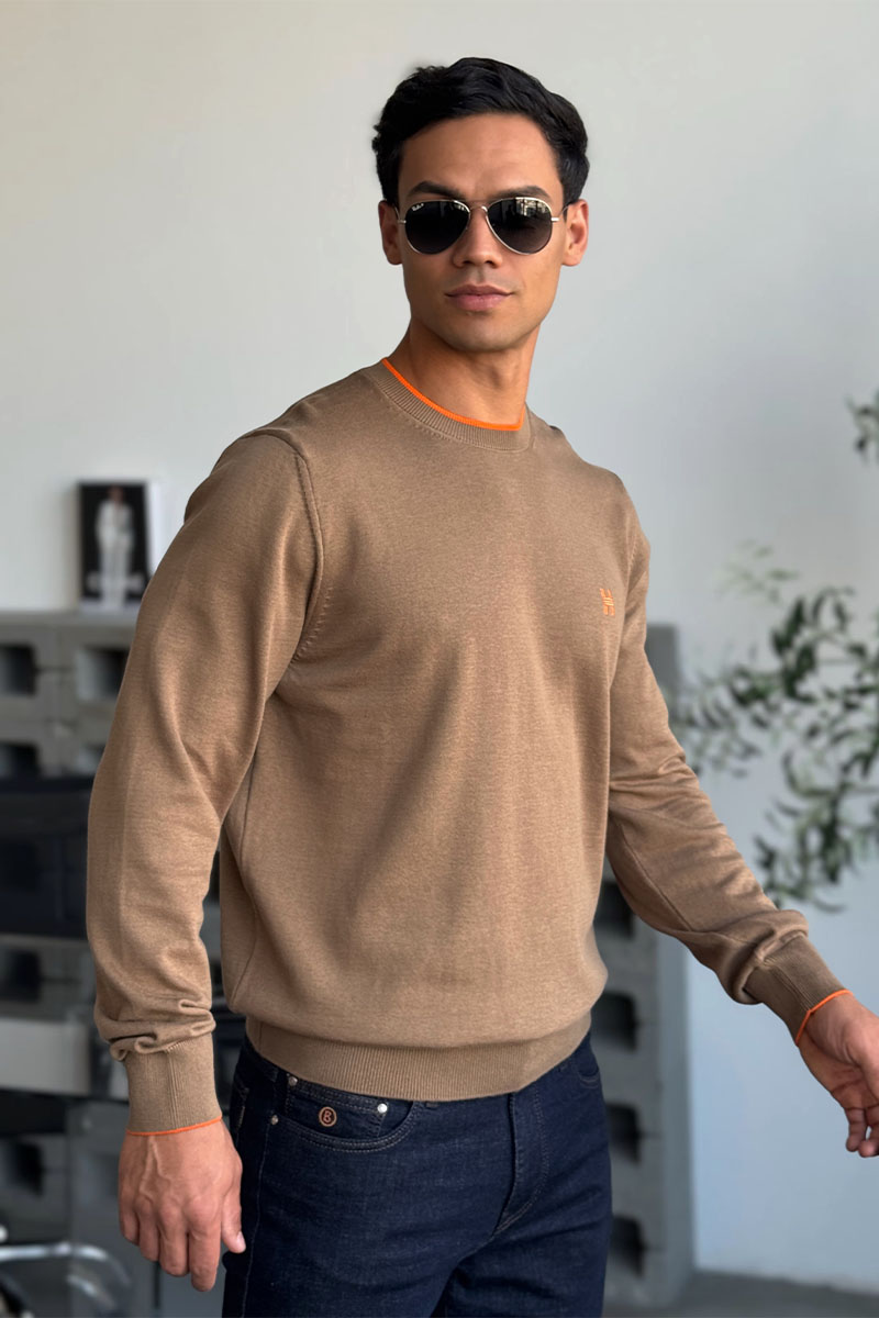 Hermes Мужской джемпер H embroidered - Brown