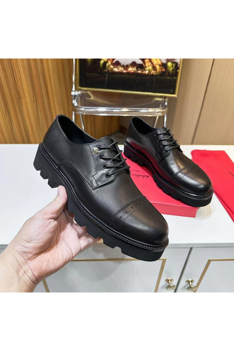 Salvatore Ferragamo Мужские кожаные ботинки 