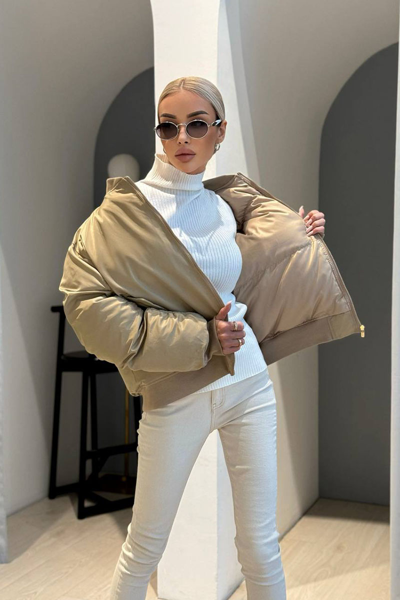 MIU MIU Женский бежевый бомбер Premium