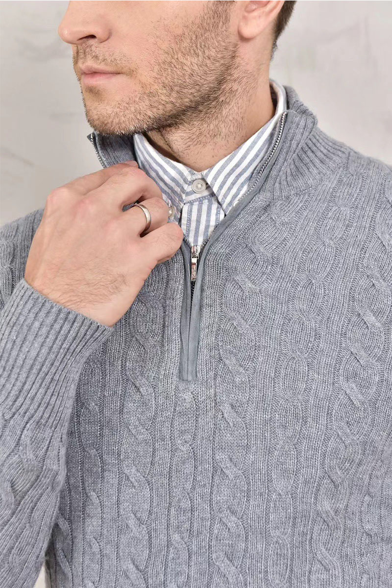 Loro Piana Кашемировый свитер Premium zip-neck - Grey