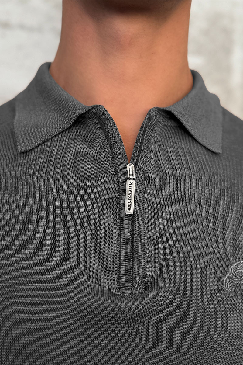 Stеfаnо Riссi Серое поло с длинным рукавом zip-up 