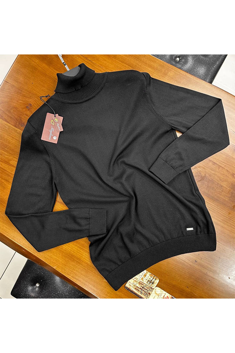 Designer Clothing Мужская чёрная водолазка Maglione 