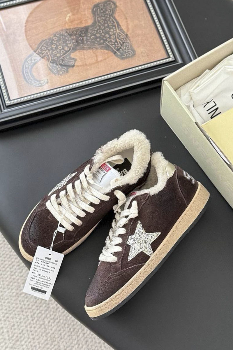 Designer Clothing Женские кроссовки с мехом Golden Goose