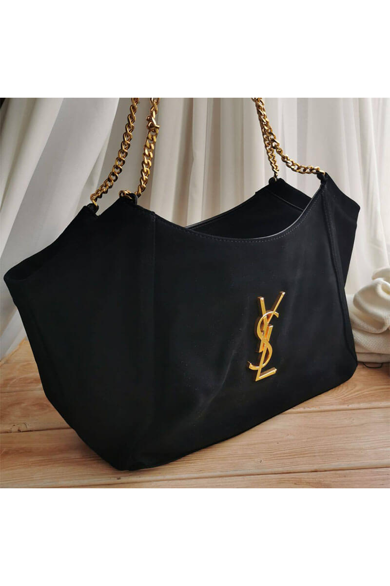 Yves Saint Laurent Замшевая сумка 35x27 см - Black