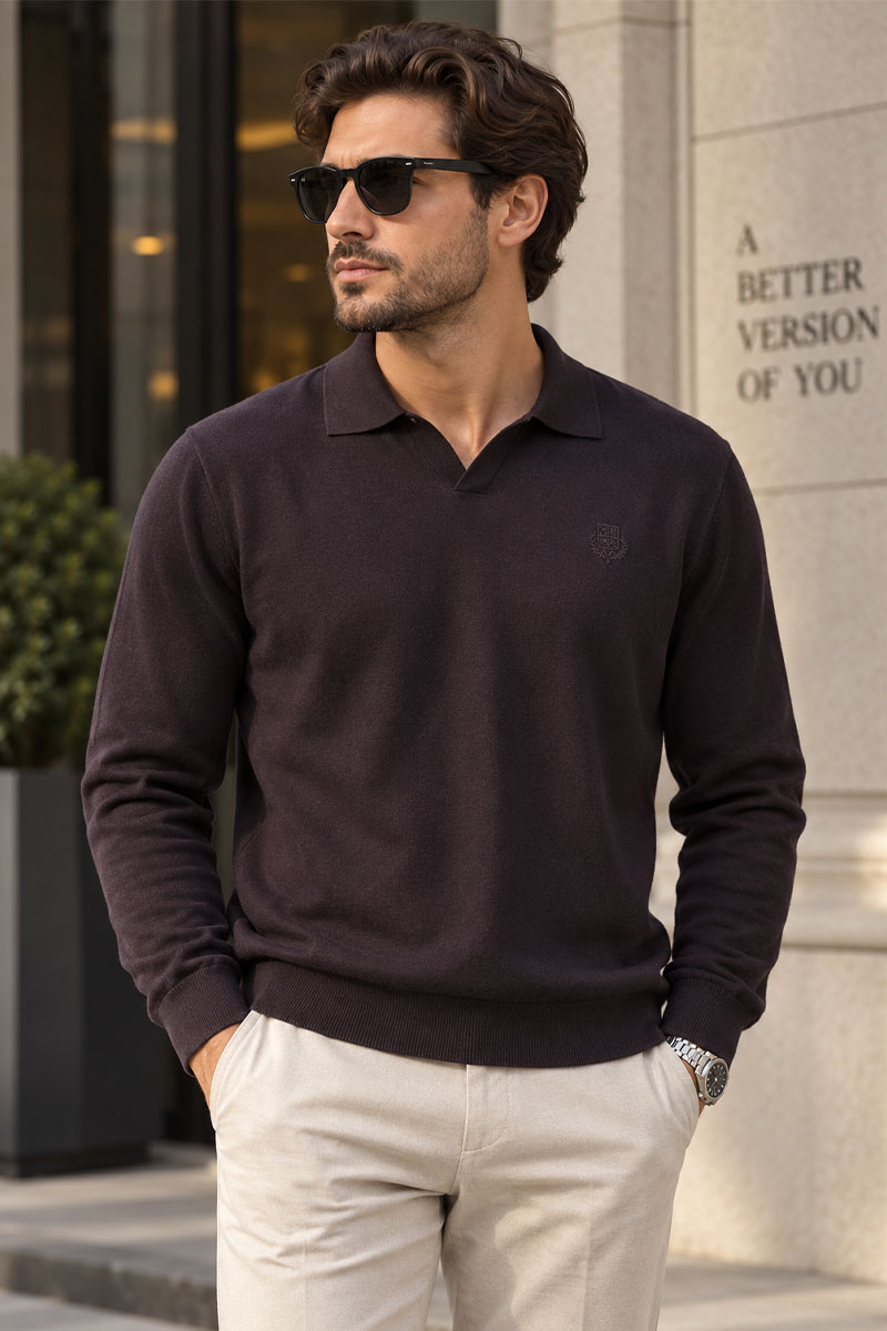 Loro Piana Поло с длинным рукавом premium - Brown