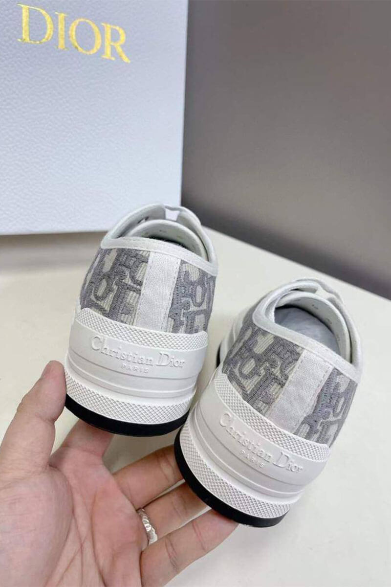 Dior Женские кеды на платформе Walk'n' -  Grey / White 