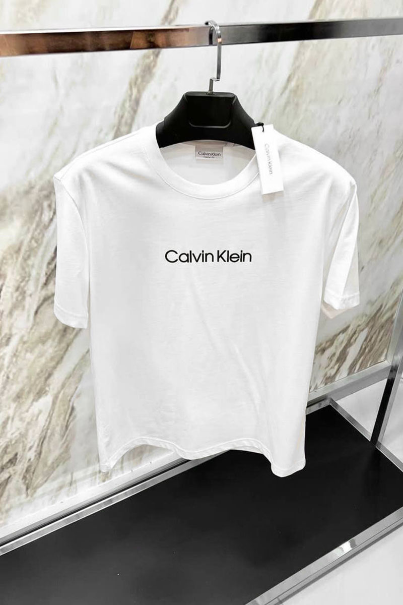 Calvin Klein Мужская белая футболка logo-print 