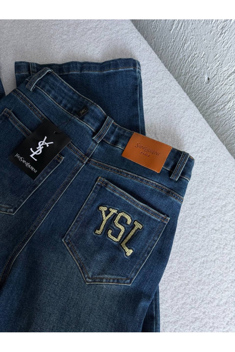 Yves Saint Laurent Женские синие джинсы premium