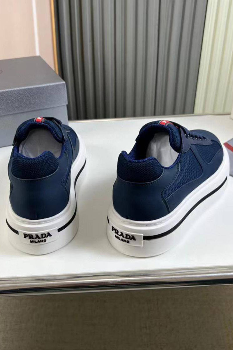 Prada Комбинированные кроссовки logo-stripe - Navy