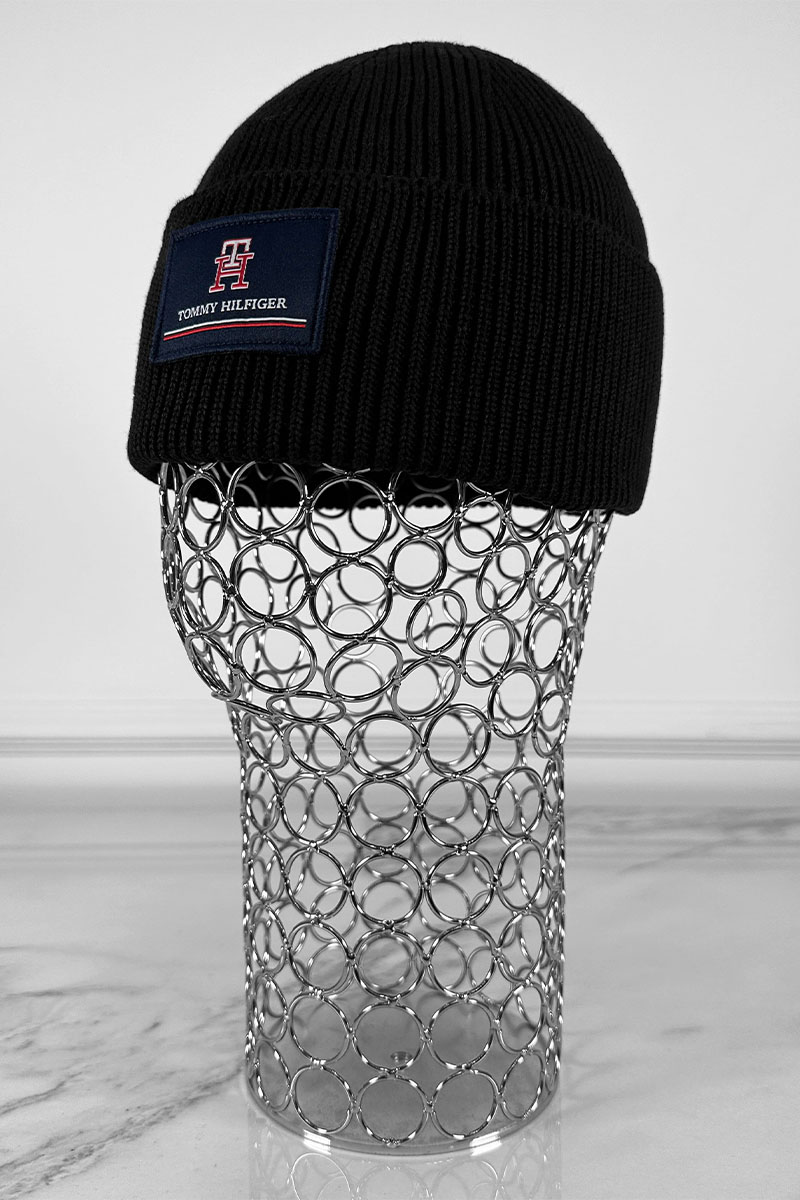 Tommy Hilfiger Мужская чёрная шапка logo-patch