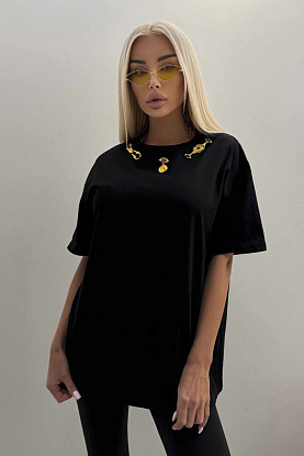 Женская базовая футболка premium - Black