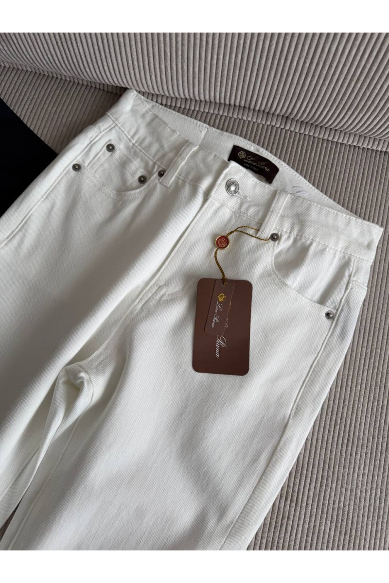 Loro Piana Белые женские джинсы клёш premium