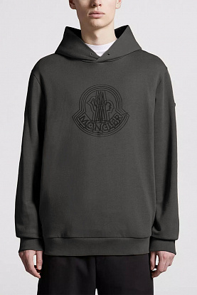 Мужское серое худи logo-print