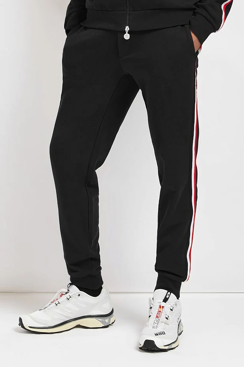 Moncler Чёрные спортивные штаны logo-patch