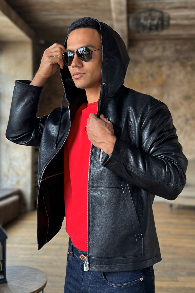 Hermes Мужская кожаная куртка  Premium 