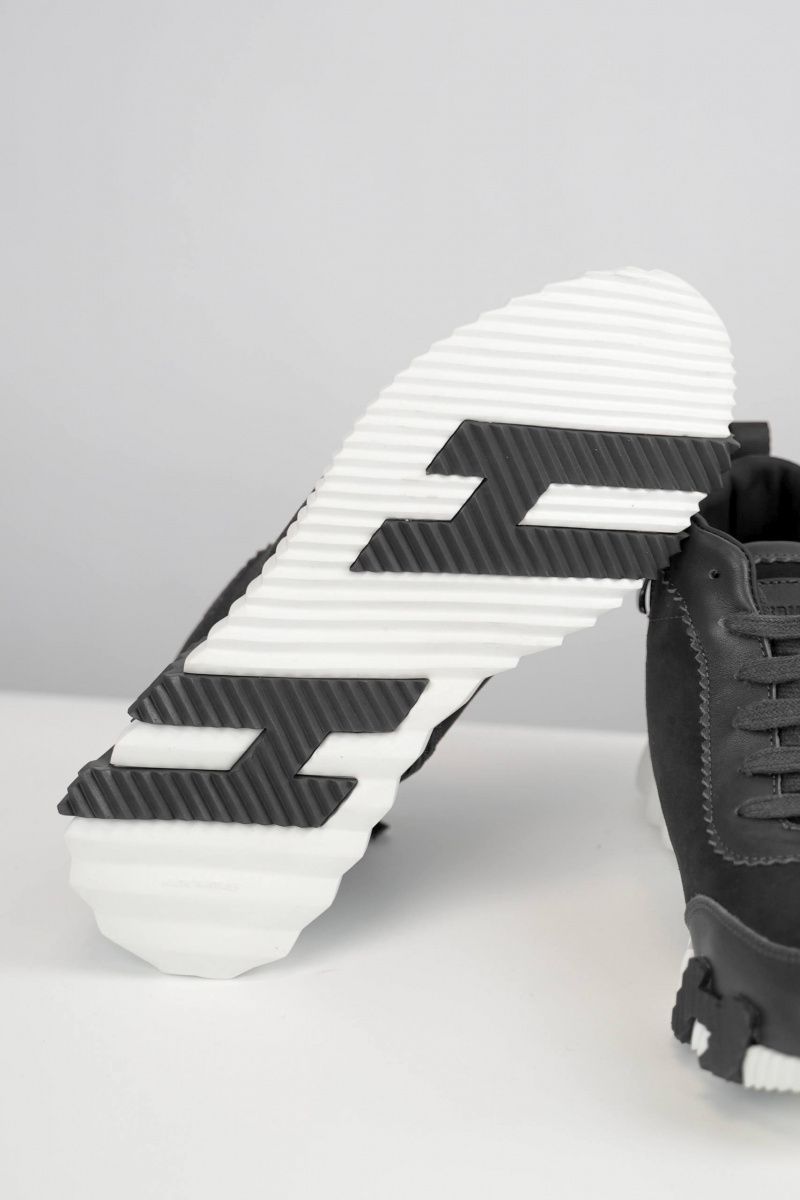 Hermes Кроссовки с мехом Bouncing high-top - Grey