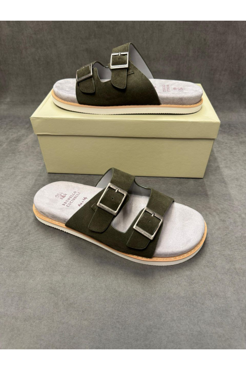 Designer Кожаные шлёпанцы Urban - Khaki