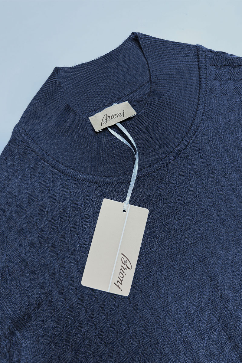 Brioni Мужская водолазка синего цвета