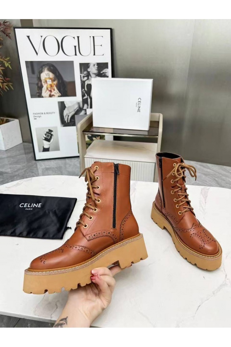 Celine Женские кожаные ботинки 