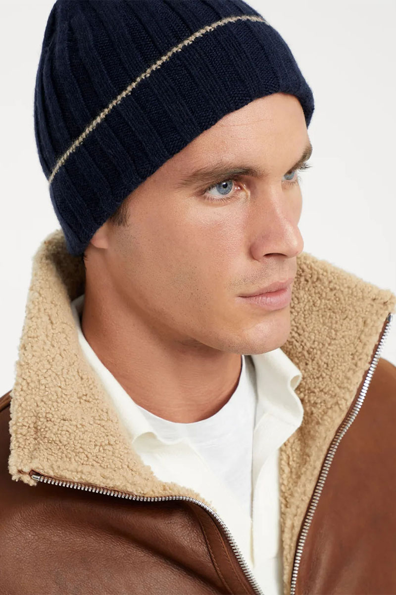 Designer Кашемировая шапка Premium - Navy