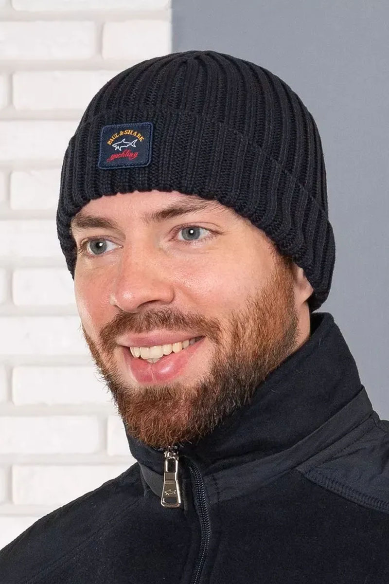 Paul & Shark Шапка logo-badge - Black