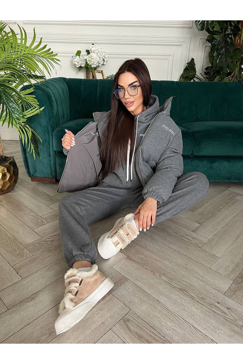 MIU MIU Женский серый костюм тройка Premium