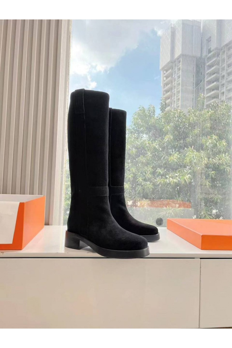 Hermes Женские замшевые сапоги Premium - Black