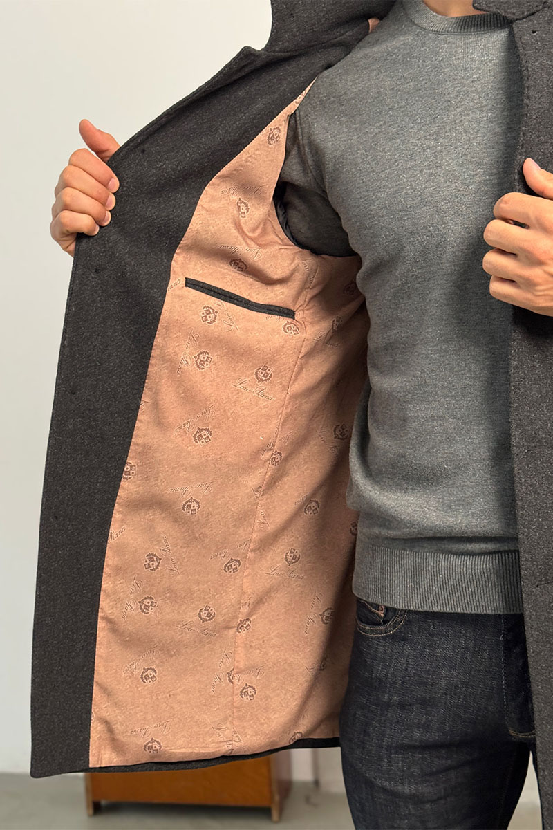 Loro Piana Мужское пальто серого цвета