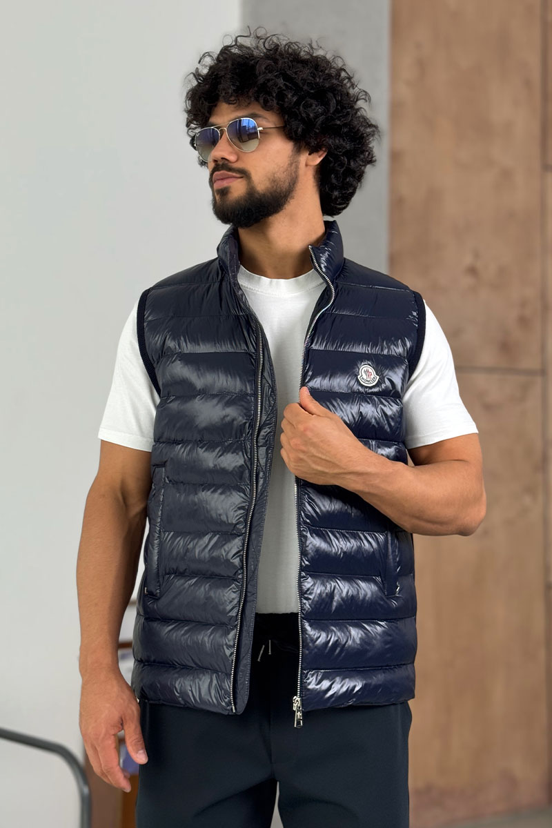 Moncler Мужской тёмно-синий жилет 