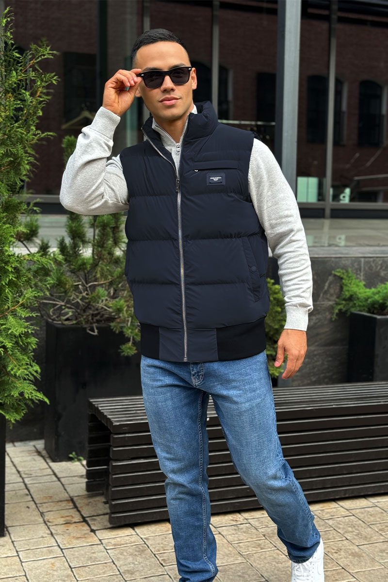 Dоlсе & Gаbbаnа Мужской синий жилет logo-plaque 