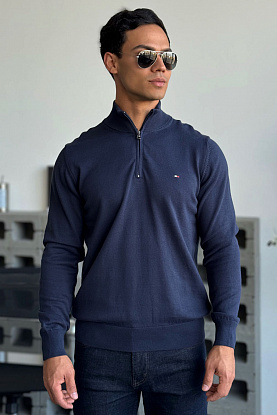 Кофта тёмно-синего цвета quarter-zip