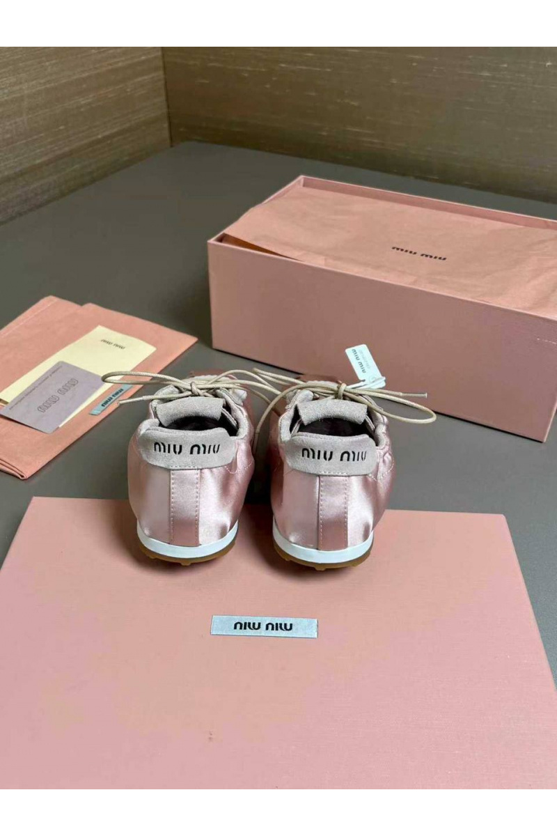 MIU MIU Женские кроссовки Plume Satin premium