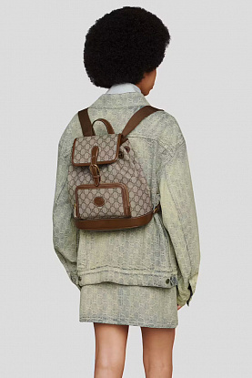 Кожаный рюкзак with interlocking G 26.5x20x13 см